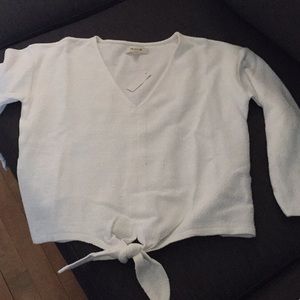 Textured Tie-Front Top